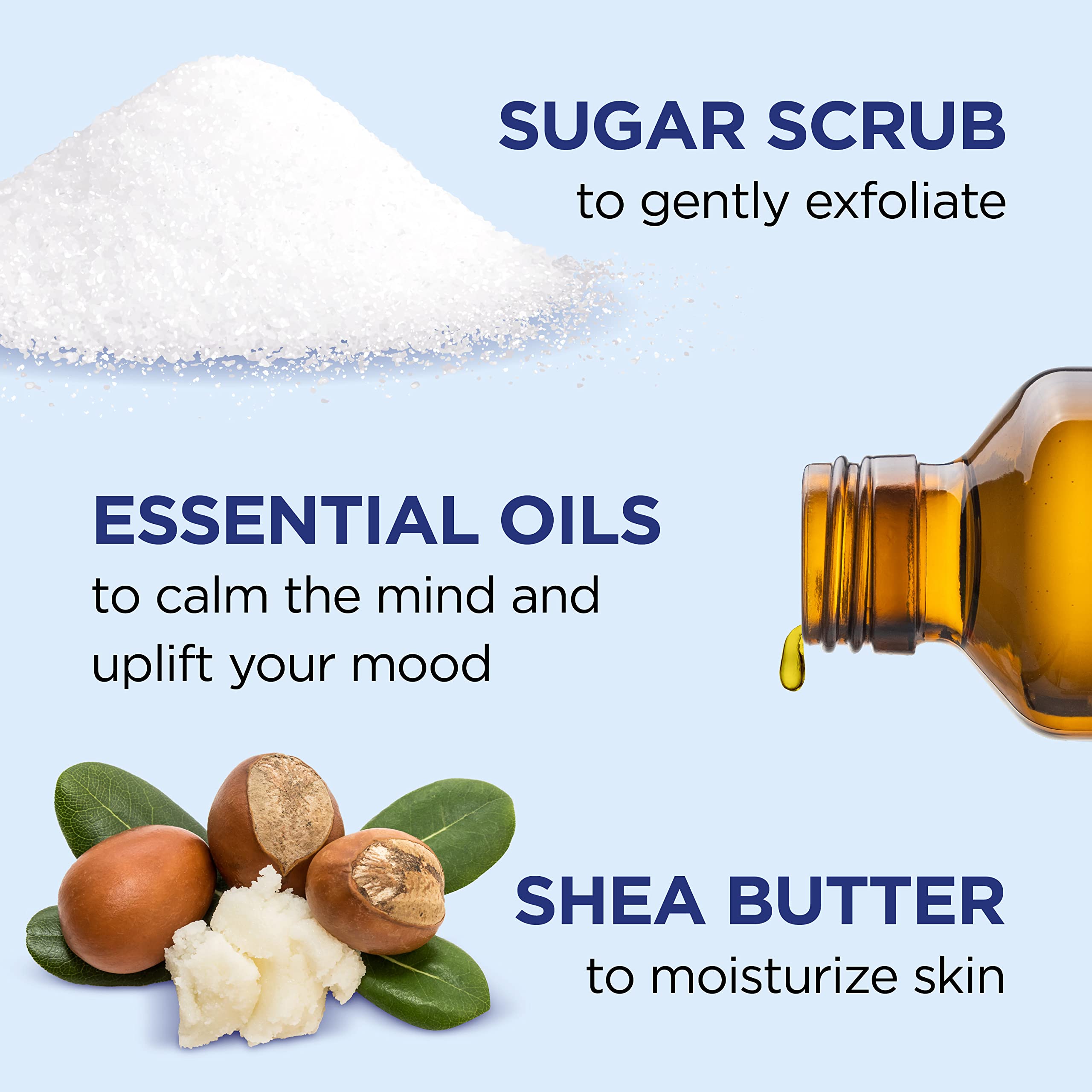 Dr Teal's Shea Sugar Scrub Trial Pack, Rose, Shea Butter, Citrus 19 oz (Pack of 3)